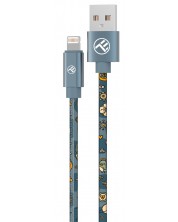 Кабел Tellur - Graffiti, USB-A/Lightning, 3A, 1 m, син
