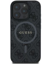 Калъф Guess - PU Leather 4G Colored Ring MagSafe, iPhone 16 Pro Max, черен -1