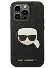 Калъф Karl Lagerfeld - Saffiano Karl Head, iPhone 14 Pro Max, черен