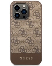 Калъф Guess - 4G Stripe, iPhone 14 Pro, кафяв