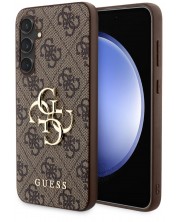 Калъф Guess - PU 4G Metal Logo Case, Galaxy S23 FE, кафяв -1