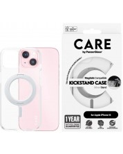 Калъф CARE - Silver Kick MagSafe, iPhone 15, прозрачен -1