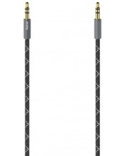 Аудио кабел 3.5мм стерео жак мъжко - мъжко 1.5м, позлатен,метал