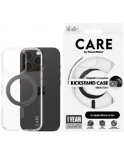 Калъф CARE - Kickstand Black MagSafe, iPhone 16 Pro, прозрачен -1