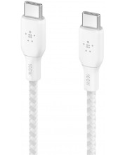 Кабел Belkin - Boost Charge, USB-C/USB-C, Braided, 3 m, бял -1