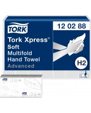 Кърпи за ръце Tork - Xpress Multifold Advanced, H2, двупластови, 21 х 136 кърпи