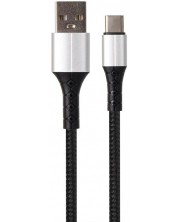 Кабел VCom - CU278C, USB-A/USB-C, 1 m, черен -1