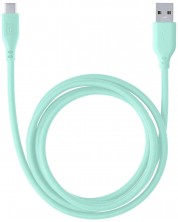 Кабел Cellularline - Soft, USB-A/USB-C, 1.2 m, зелен