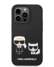 Калъф Karl Lagerfeld - Liquid Silicone Choupette, iPhone 14 Pro, черен