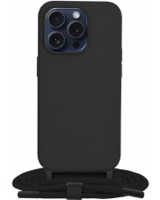 Калъф Techsuit - Crossbody Lanyard, iPhone 15 Pro, черен