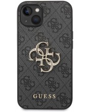 Калъф Guess - PU 4G Metal Logo, iPhone 14 Plus, сив
