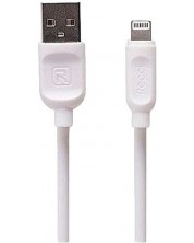 Кабел Recci - RCL-P200W, Lightning/USB-A, 2 m, бял -1