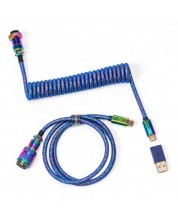 Кабел за клавиатура Keychron - Blue Colorful Premium , USB-C/USB-C, син