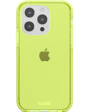 Калъф Holdit - Seethru, iPhone 14 Pro, Acid Green/прозрачен