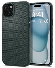 Калъф Spigen - Liquid Air, iPhone 15, Abyss Green