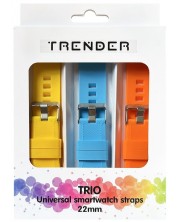 Каишки Trender - Trio Bundle Groovy, 22 mm, 3 броя, жълта/синя/оранжева -1