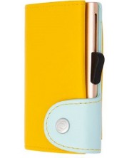 Картодържател C-Secure - портфейл и монетник, жълто и синьо -1