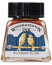 Калиграфски туш Winsor & Newton - Жълт, 14 ml -1