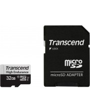 Карта памет Transcend - High Endurance, 32GB, microSDHC + адаптер -1