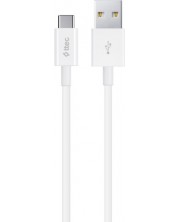 Кабел ttec - Charge/Data, USB-A/USB-C, 1.2 m, бял