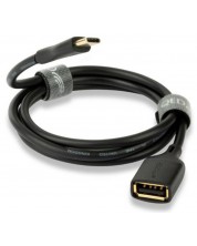 Кабел QED - Connect QE8191, USB-A/USB-C, 0.15m, черен -1