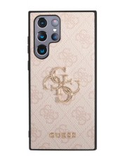 Калъф Guess - Metal Logo, Galaxy S23 Ultra, розов -1