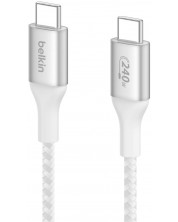 Кабел Belkin - Boost Charge, USB-C/USB-C, 240W, 2 m, бял