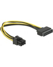Кабел Delock - Power, SATA 15 pin/6 pin PCI Express, 0.21m, жълт/черен -1