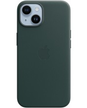Калъф Apple - Leather, iPhone 14, Forest Green -1
