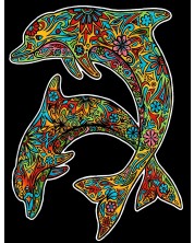 Картина за оцветяване ColorVelvet - Делфини, 29.7 х 21 cm -1