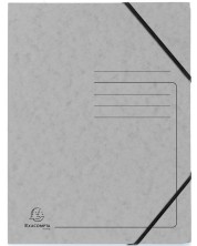 Картонена папка Exacompta - с ластик, сив -1