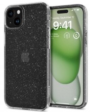 Калъф Spigen - Liquid Crystal Glitter, iPhone 15 Plus, Crystal Quartz