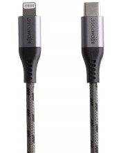 Кабел Boompods - ALCBLK, Lightning/USB-C, 1.5 m, черен -1