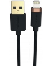 Кабел Duracell - USB7022A, USB-A/Lightning, braided, 2 m, черен -1