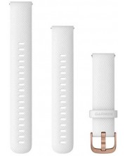 Каишка Garmin - QR Silicone, Venu 2S/vivomove 3S, 18 mm, White/Rose Gold -1