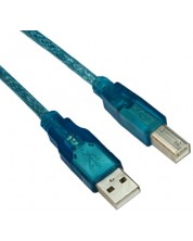 Кабел VCom - CU201-TL, USB-A/USB-B, 5 m, син -1