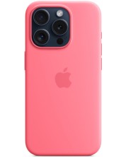 Калъф Apple - Silicone, iPhone 15 Pro, MagSafe, розов