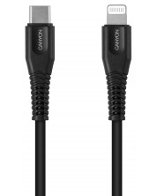 Кабел Canyon - MFI-4, USB-C/Lightning, 1.2 m, черен
