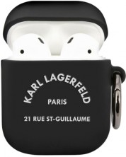 Калъф за слушалки Karl Lagerfeld - Rue St Guillaume, AirPods 1/2, черен -1