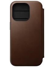Калъф Nomad - Modern Leather Folio, iPhone 15 Pro, кафяв