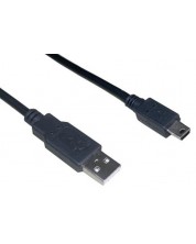 Кабел VCom - CU215, USB-A/Mini USB, 3 m, черен -1