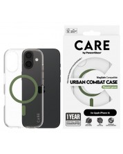 Калъф CARE - Flagship Green MagSafe, iPhone 16, прозрачен