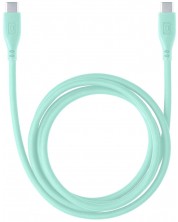 Кабел Cellularline - Soft, USB-C/USB-C, 1.2 m, зелен -1