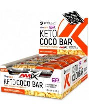 KetoLean Keto goBHB Coco Bar, бял шоколад, 20 броя, Amix -1