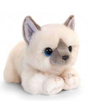 Плюшено легнало коте Keel Toys - Бяло, 25 cm -1