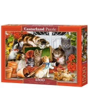 Пъзел Castorland от 1500 части - Котешки игри -1