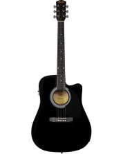 Eлектро-акустична китара Fender - Squier SA-105CE, черна -1