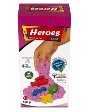 Кинетичен пясък в кyтия Heroes - Розов цвят, с 4 фигурки -1