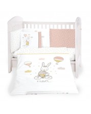 Бебешки спален комплект 6 части KikkaBoo - Rabbits in Love, 70 х 140 cm -1
