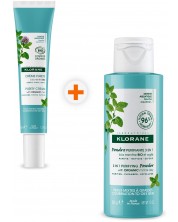 Klorane Mint Комплект - Почистващ крем и Почистваща пудра 3 в 1, 40 ml + 50 g (Лимитирано) -1